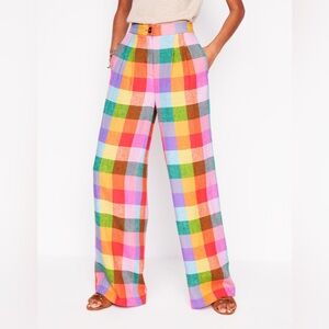 Boden Dulwich Linen Trousers
Rainbow Multigingham Wide Leg Pants